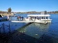 Tourists Debarking the Lake Arrowhead Queen Paddle-Wheel Boat Royalty Free Stock Photo