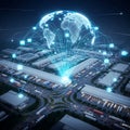 Global Digital Logistics Network Royalty Free Stock Photo