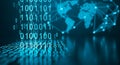 Global Data Stream and Binary Code Network Royalty Free Stock Photo