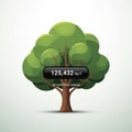The image visually represents the concept of carbon sequestration by trees Royalty Free Stock Photo