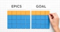 Epics vs. Goal: Visualizing Project Progress with Blocks Royalty Free Stock Photo