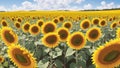 An Image Of A Vividly Expressive And Enchanting Sunflower Field AI Generative
