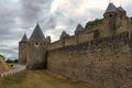 Image of wall in Carcassonne fortified town in France.