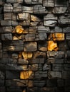 an image of a wall made out of black and gold bricks Royalty Free Stock Photo
