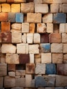 an image of a wall with many different colored bricks Royalty Free Stock Photo