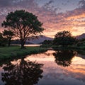 That Wanaka Tree At Sunrise, Wanaka, New Zealand, Tree In Lake, Pink Clouds Sunrise, Beautiful Landscape