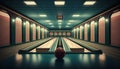 Retro neon bowling alley backdrop Generative AI