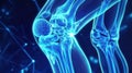 Futuristic X-ray of Human Knee Joint Royalty Free Stock Photo