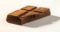 Segmented Chocolate Bar with Powdery Surface and Clean Break on White Background (AI-Generated) Royalty Free Stock Photo
