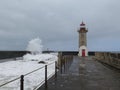 Lighthouse tower at storm