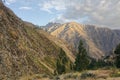 Junin landscape with mountains and blue sky, peru