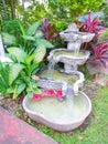 Water fountain with plants Royalty Free Stock Photo