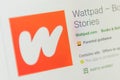 Wattpad App Icon. Selective focus. Royalty Free Stock Photo