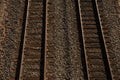 Railroad tracks from as viewed from above