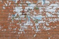 Weathered Red Brick Wall Close Up