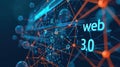 An image of the web 3.0 technology and concept. Blockchain, meta, big data, cloud and server services. Generative AI Royalty Free Stock Photo