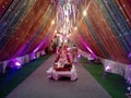 This is the image of wedding decoration which in many color light used