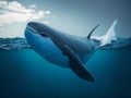 image of a whale in the open ocean