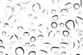 The image is of a white background with many small circles of water droplets