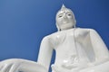 Image white buddha statue in temple of Kanchanabur