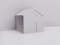 An Image of white Papercraft House. Searching for real estate property, house or new home Royalty Free Stock Photo