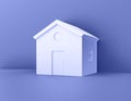 An Image of white Papercraft House on a violet background. Searching for real estate property, house or new home Royalty Free Stock Photo