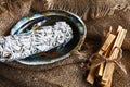 White Sage and Abalone Shell Royalty Free Stock Photo