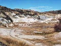 An image of the white sandstone cliffs at St Bathans in New Zealand