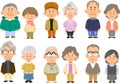 Whole body of 6 kinds of elderly couples