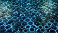 An Image of A Wide-Format Futuristic Cyberpunk-Themed Hexagonal Pattern Royalty Free Stock Photo