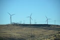 Wind turbines and power lines in Central Oregon