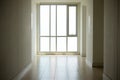 image of windows in modern office building.empty long corridor in the modern office building. Royalty Free Stock Photo