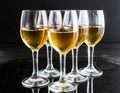 vine glasses with wine ai generated Royalty Free Stock Photo