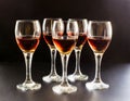 vine glasses with wine ai generated Royalty Free Stock Photo