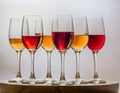 vine glasses with wine ai generated Royalty Free Stock Photo
