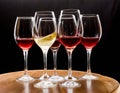 vine glasses with wine ai generated Royalty Free Stock Photo