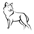 Image of a wolf, vector illustration, tattoo, outline image