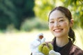 Woman with chestnuts Royalty Free Stock Photo