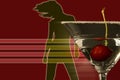 Image with woman dancing and martini Royalty Free Stock Photo