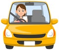 The image of A woman driving Inattentive