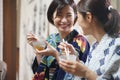 Woman eating dessert