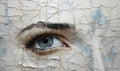 Image of a woman's face with cracked texture. Royalty Free Stock Photo