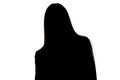 Image of woman's silhouette leaning right Royalty Free Stock Photo
