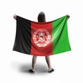 Women and Afghani flag Royalty Free Stock Photo