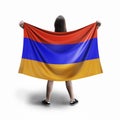 Women and Armenian flag