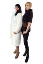 Image of women in fake fur coats Royalty Free Stock Photo