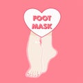 Image of women`s naked feet in a foot mask