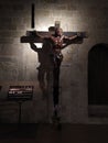 Image of wood carving of christ of the medieval monastery of Sant Cugat Barcelona