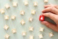 image of wooden blocks with people icon over mint table,building a strong team, human resources and management concept - Image. Royalty Free Stock Photo