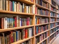 Image of wooden book shelf with books Royalty Free Stock Photo